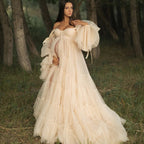Vestido de tul plisado para embarazadas, vestido para sesión de fotos de embarazadas, vestido para baby shower