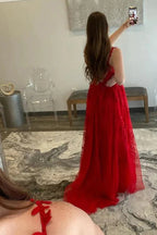 Robe de bal épaules dénudées avec appliques