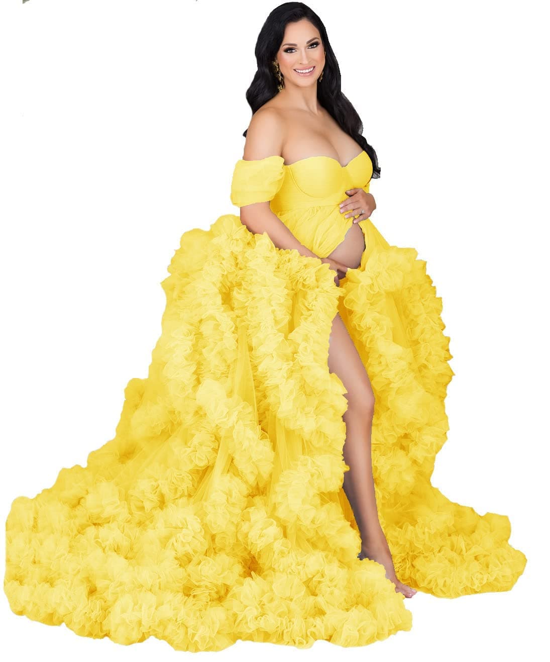 Vestido de maternidad esponjoso de tul