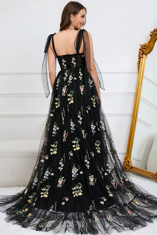 Elegant Black Off The Shoulder Long Sleeves A-Line Prom Dress