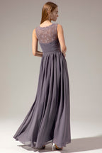 Robe de demoiselle d'honneur longue à col en V