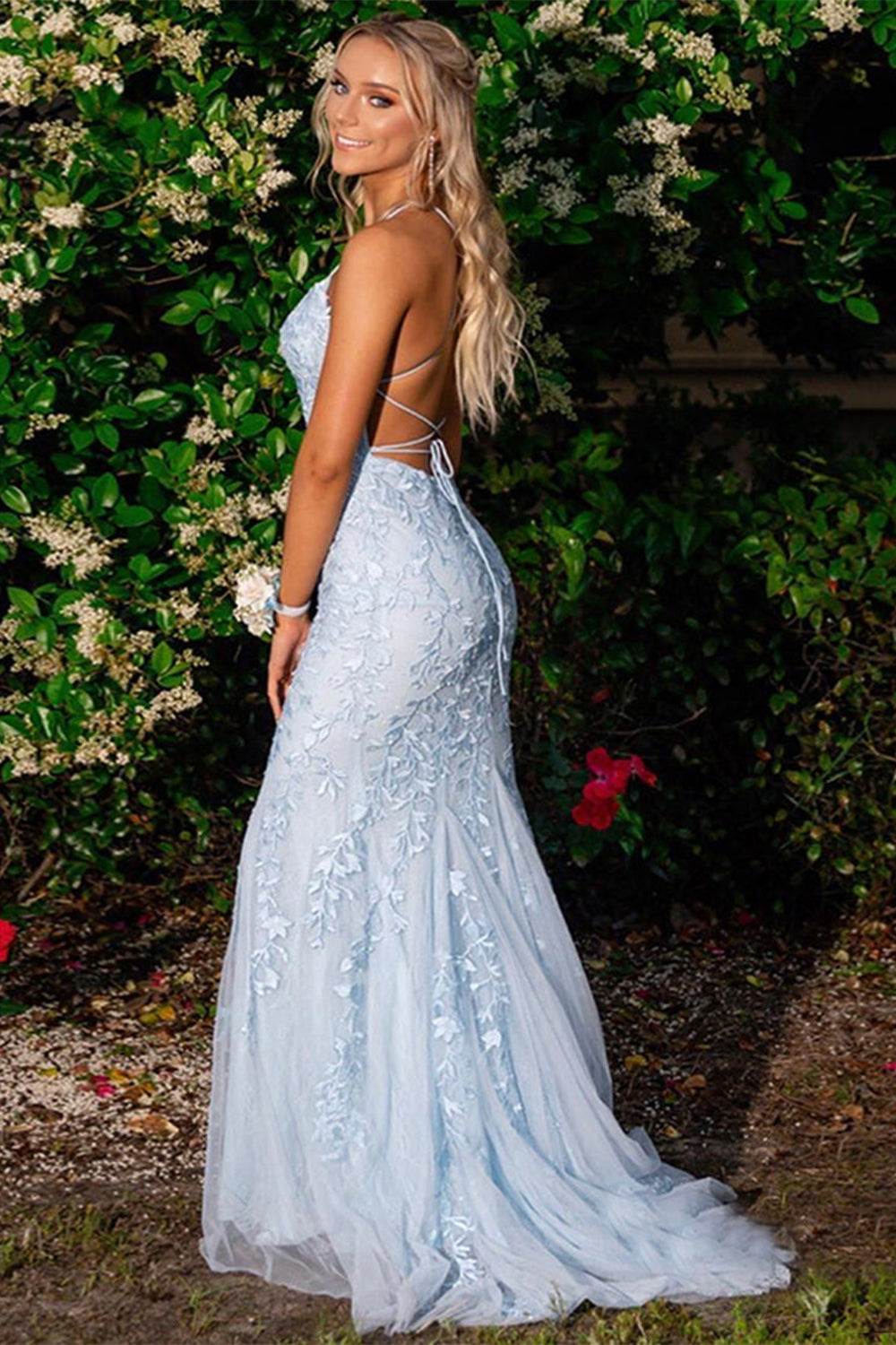 Robe de bal longue sirène dos nu