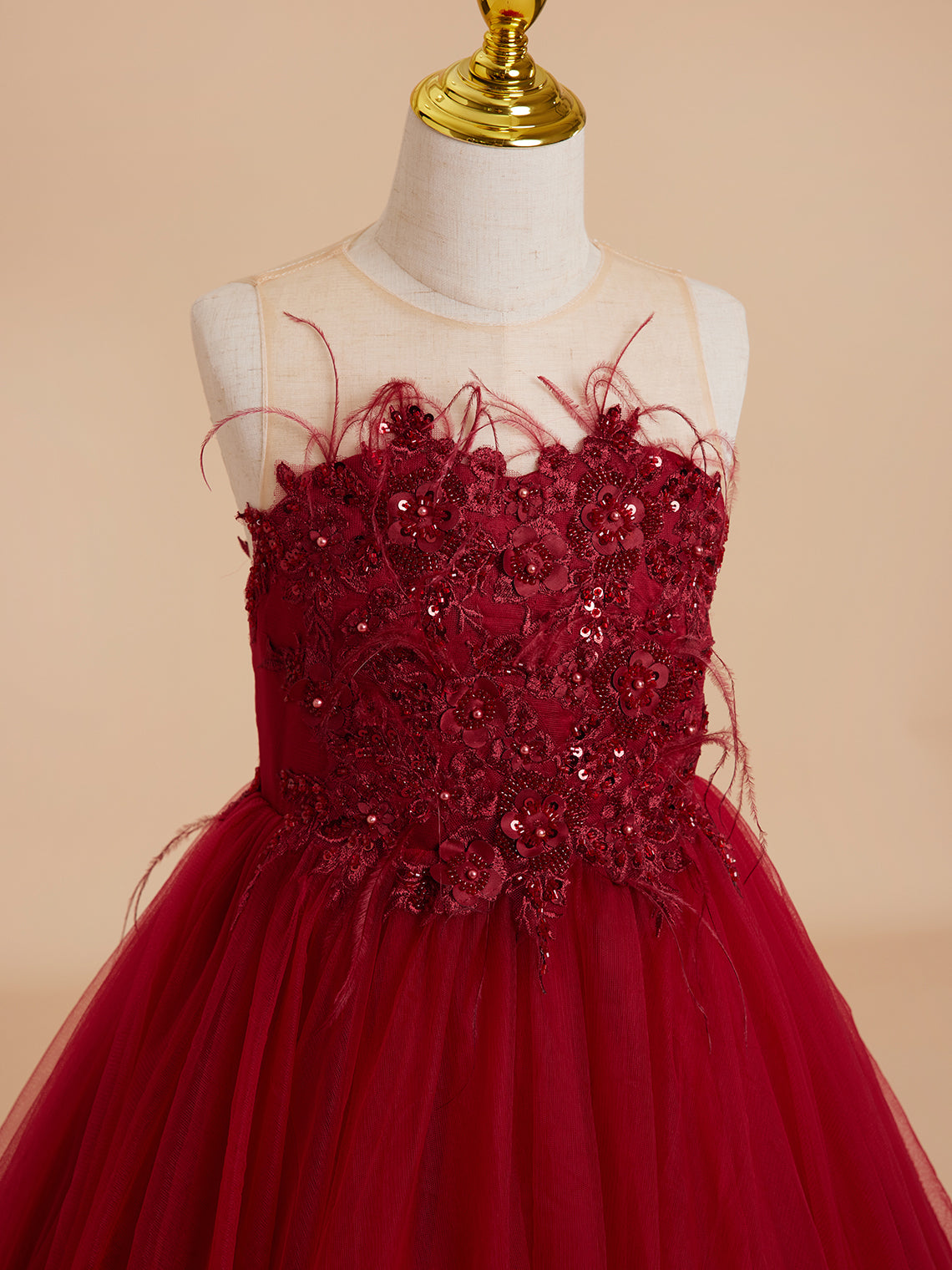 Vestido de princesa/vestido de princesa con cola de tul para niña de las flores 