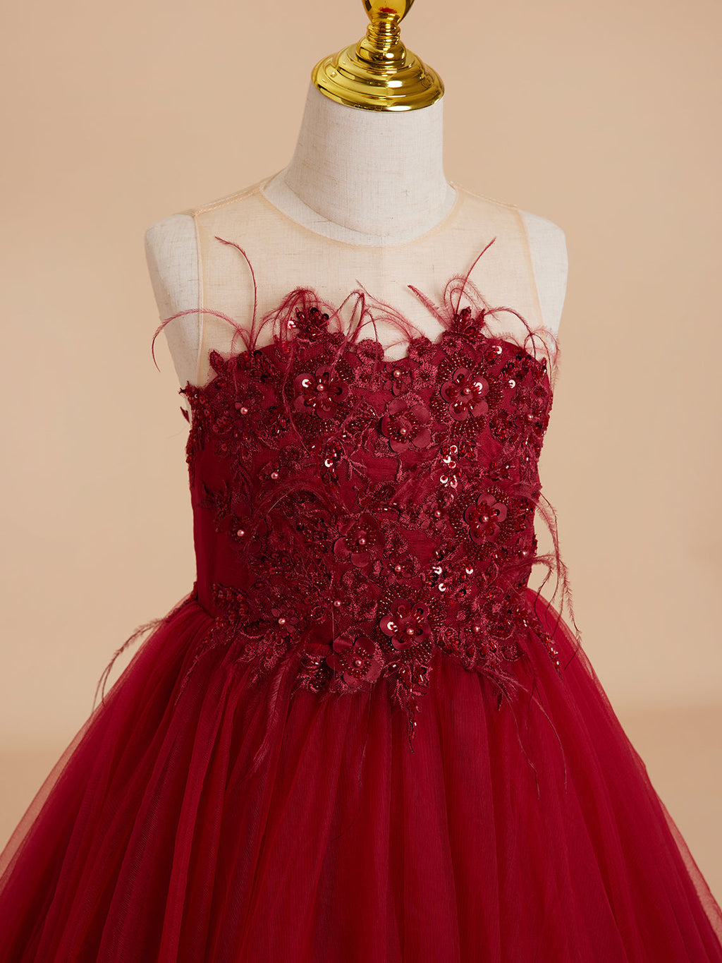 Vestido de princesa/vestido de princesa con cola de tul para niña de las flores 