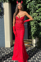 Purple Sweetheart Neck Mermaid Prom Dress With Appliques