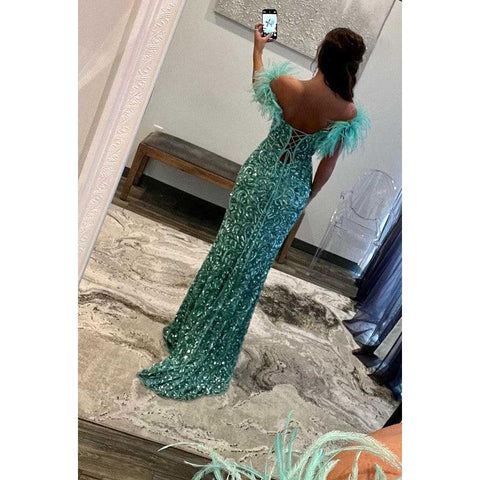 Robe de soirée longue sirène en satin sans manches avec paillettes