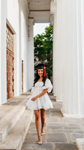 White A-line Short Graduation Dress White Homecoming Dress Y1843
