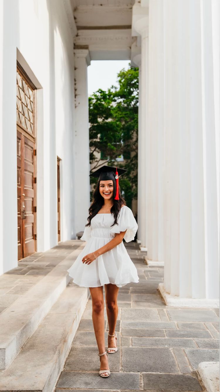 White A-line Short Graduation Dress White Homecoming Dress Y1843