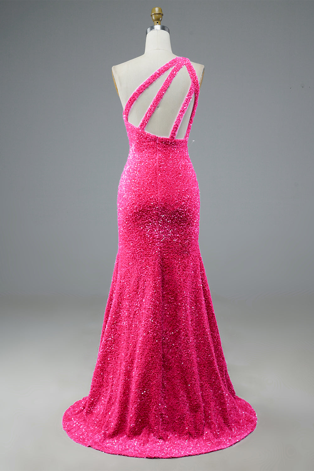 Vestido largo de fiesta con lentejuelas y abertura