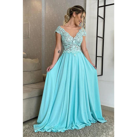 Robe de soirée longue sexy en dentelle à col en V et coupe trapèze, grande taille, pour mère de la mariée 