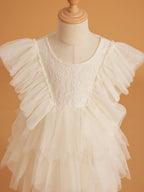 Vestido corto/mini de tul y encaje (2003227815) 
