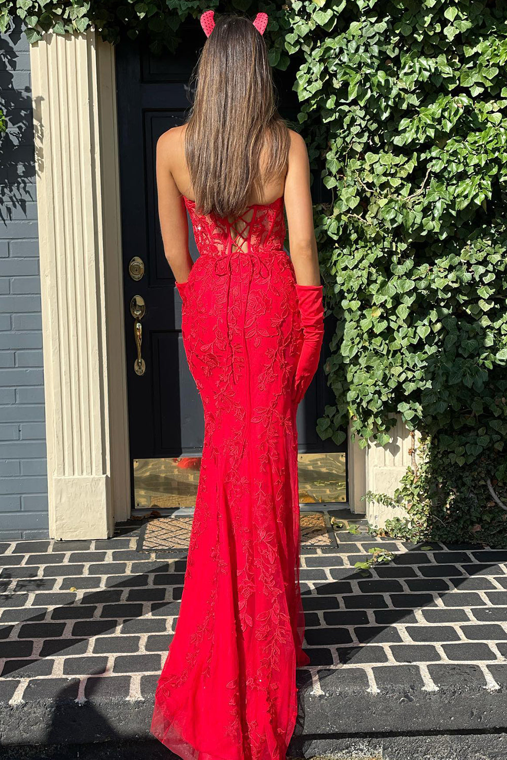 Purple Sweetheart Neck Mermaid Prom Dress With Appliques