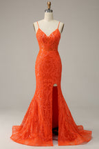Spaghetti Straps Mermaid Prom Dress