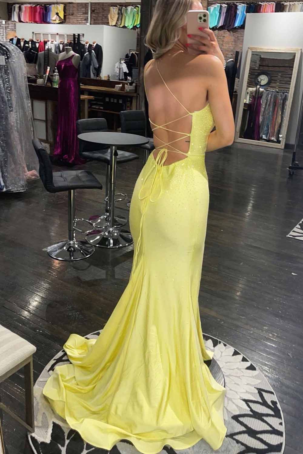 Vestido de fiesta de sirena con lentejuelas, un solo hombro y abertura