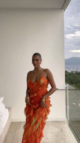 Robe de bal longue sexy à ourlet volanté pour femme, coupe asymétrique moulante, Y1878