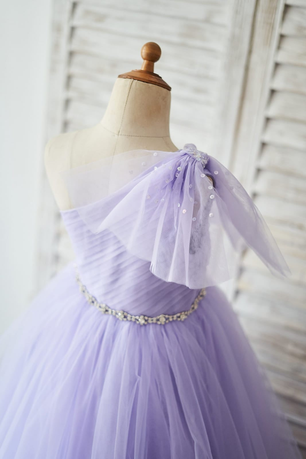 Vestido de niña de las flores de tul hasta el suelo 