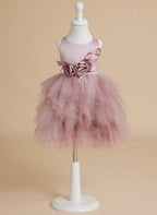 Vestido de princesa/vestido de tul hasta la rodilla para bebé niña 