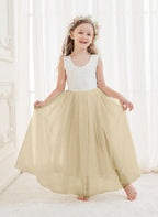 Vestido de niña de las flores de tul y encaje encantado 