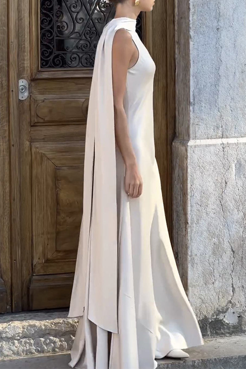 Celebrities Elegant Solid Patchwork O Neck Evening Dress