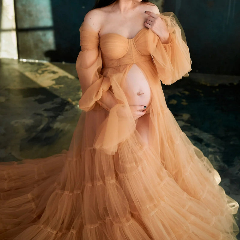 Captura tus momentos más preciados con este vestido para sesión de fotos de maternidad: ¡el ajuste perfecto para mujeres embarazadas! 