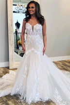 Vestidos de novia de encaje sin mangas con escote en V a precios asequibles