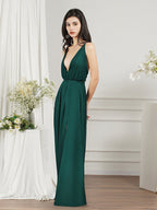 Vestidos de dama de honor de gasa con tirantes y escote en V a precios asequibles