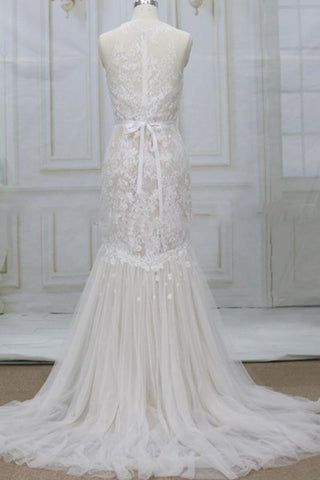 Impresionantes vestidos de novia de sirena con tul y apliques espectaculares 