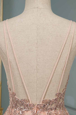 Robe de soirée longue à sequins, décolleté en V, longueur au sol. Magnifique robe de bal longue à sequins.