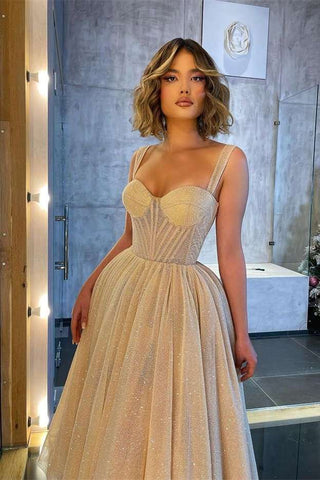 Magnifique robe de bal à bretelles croisées en cœur, sequins, longueur midi, sans manches