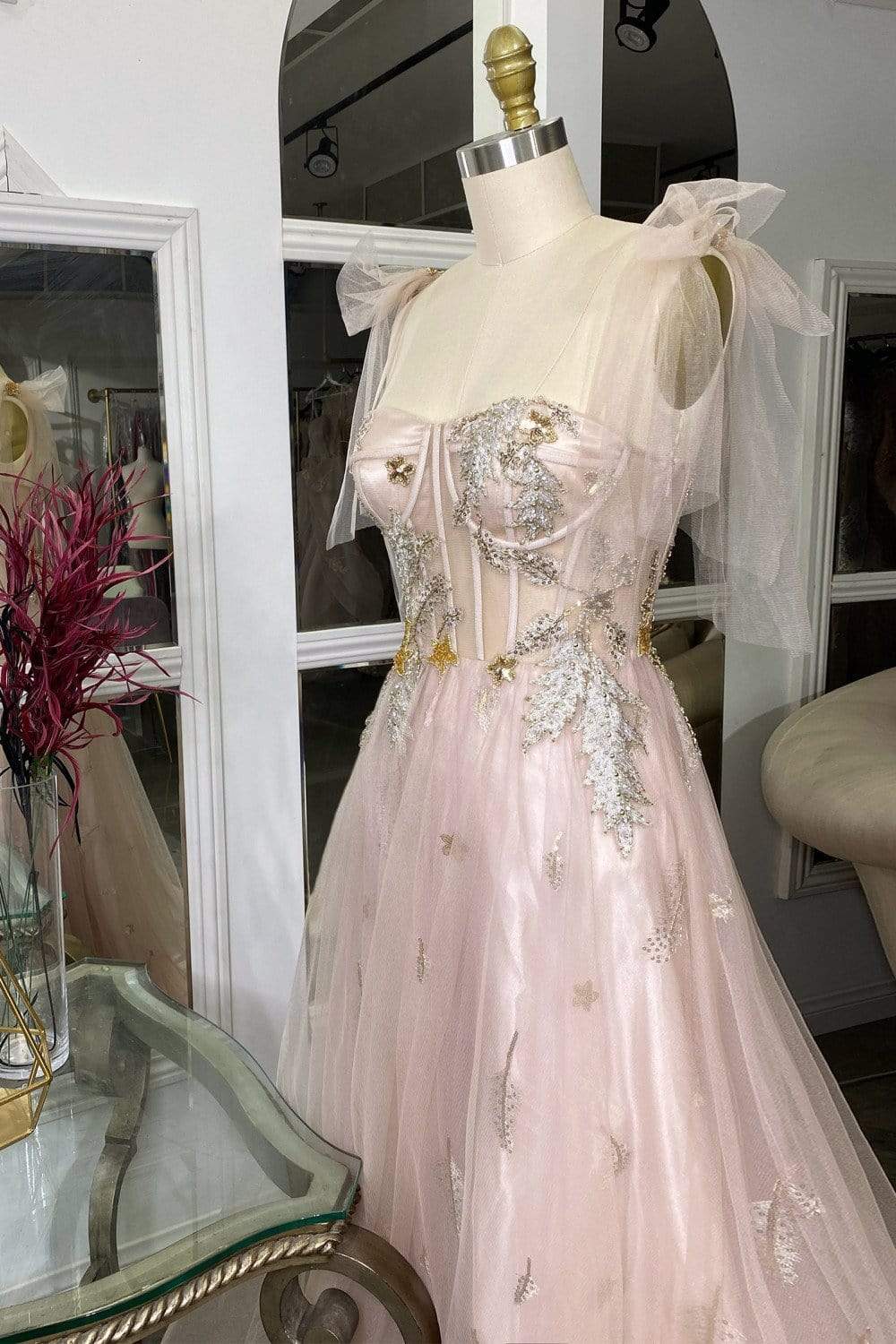 Robe de bal simple trapèze à décolleté cœur