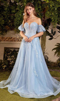Vestido bordado con escote corazón pronunciado A1046