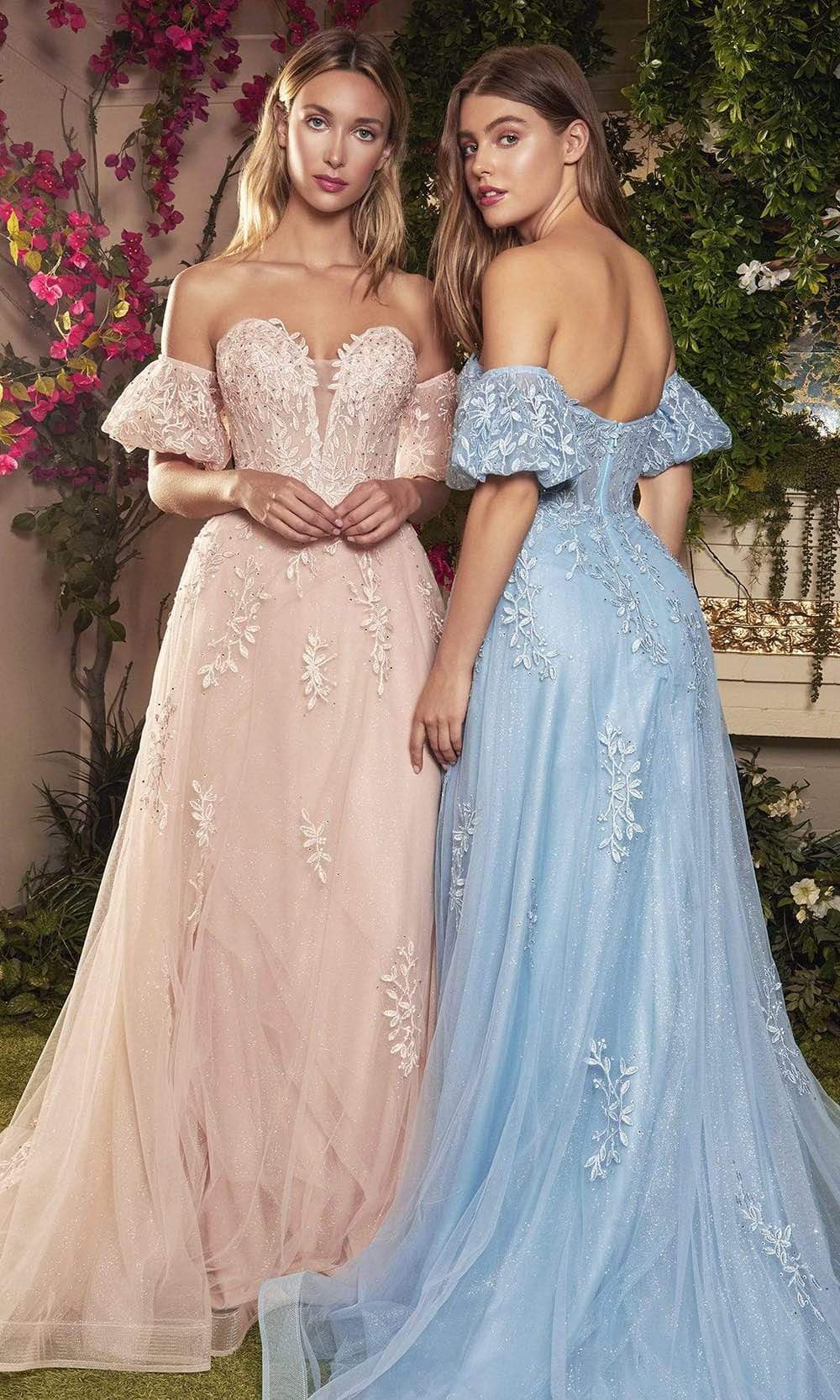 Vestido bordado con escote corazón pronunciado A1046