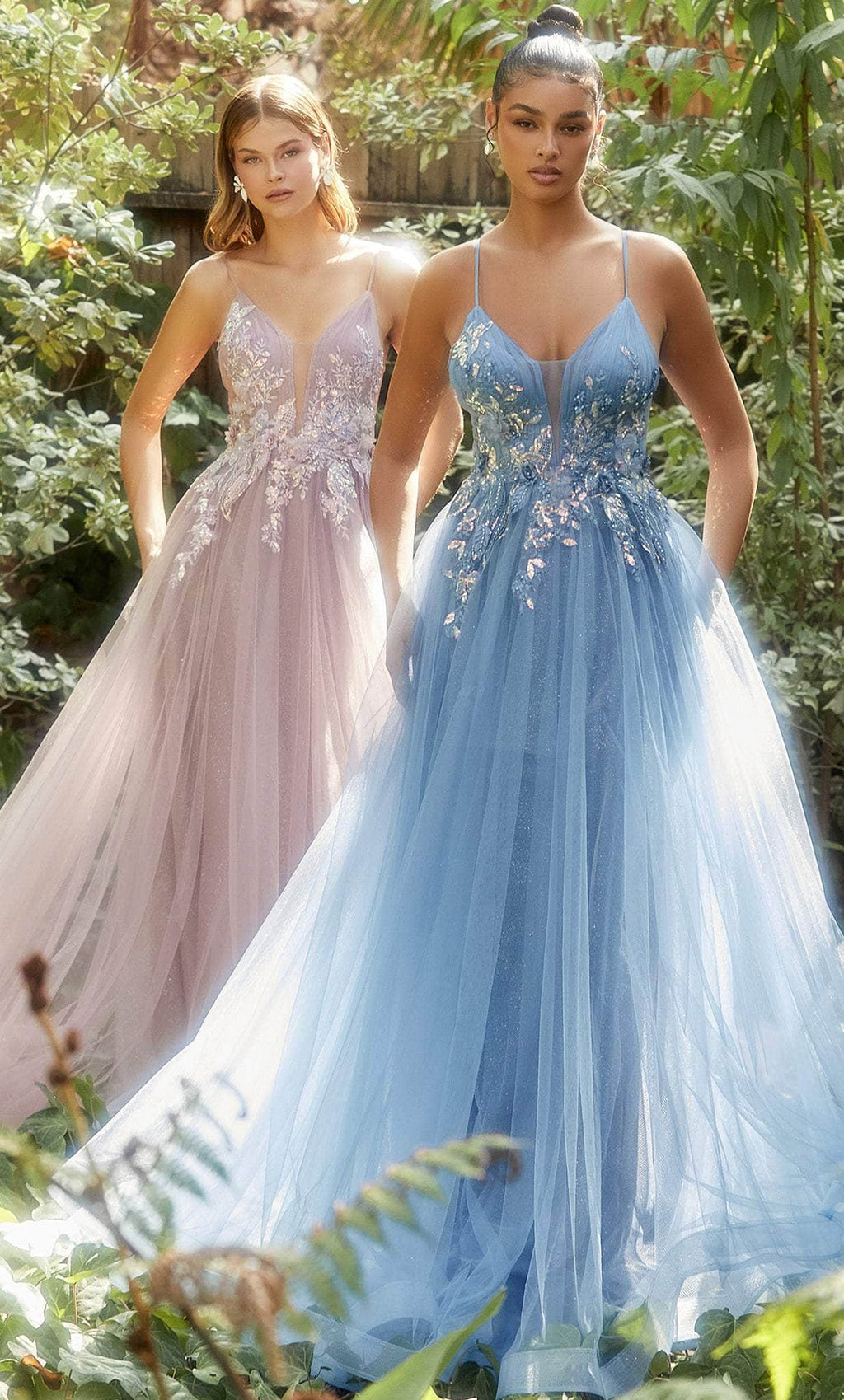 Robe de bal trapèze à sequins et applications