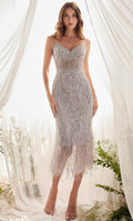 Embellished Sheath Midi Dress
