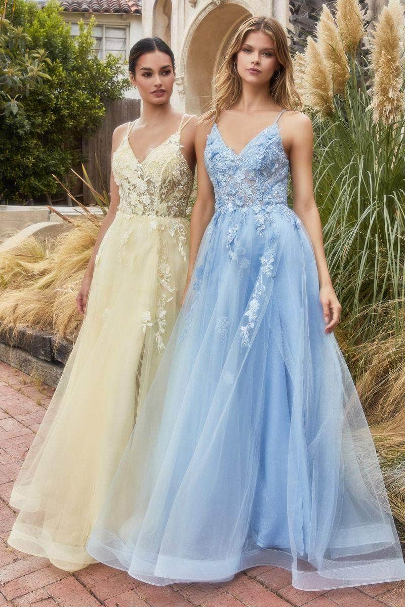 Floral Embroidered Prom Gown