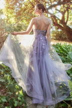 Floral Embroidered Prom Gown