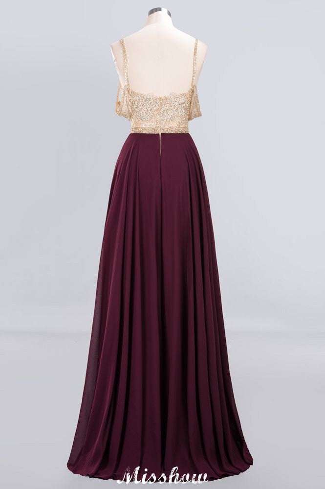 Vestidos de fiesta con apliques y tirantes finos | Vestidos de noche sin mangas de corte A