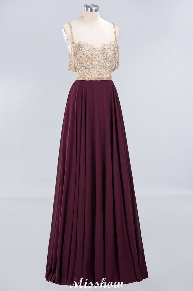 Vestidos de fiesta con apliques y tirantes finos | Vestidos de noche sin mangas de corte A