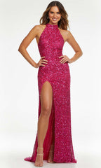 High Halter Sequin Gown