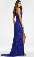 High Halter Sequin Gown
