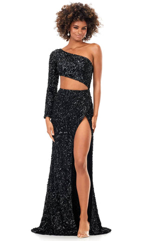 Robe de soirée à sequins à une manche