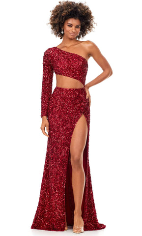 Robe de soirée à sequins à une manche