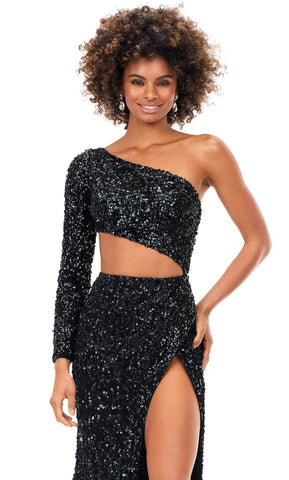 Robe de soirée à sequins à une manche