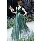 Robe de soirée verte sexy pour femme, style automne-hiver