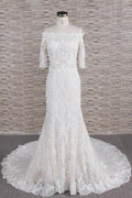 Impresionantes vestidos de novia de sirena con cola y apliques espectaculares 