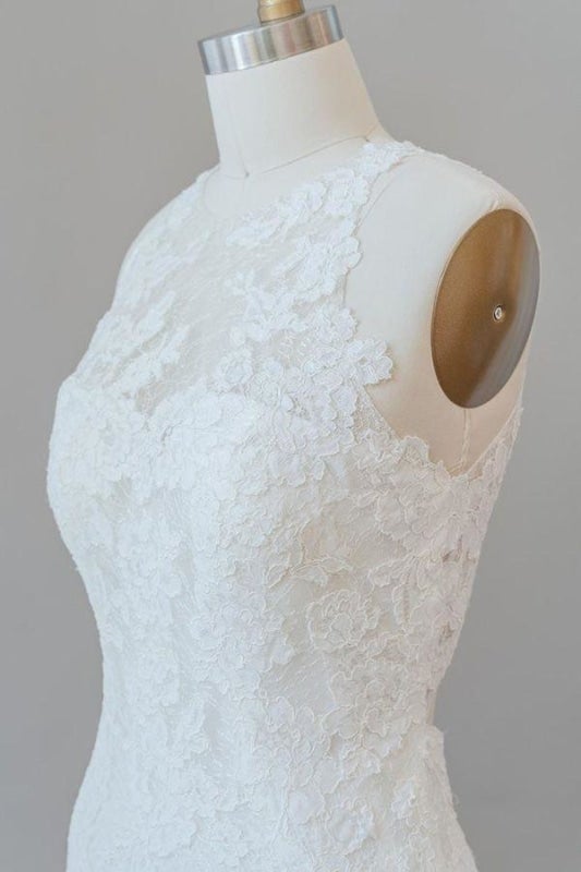 Impresionantes vestidos de novia de sirena con encaje ilusión 