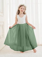 Vestido de niña de las flores de tul y encaje encantado 