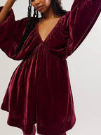Robe courte en velours Portia 