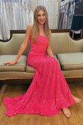 Robe de bal à sequins avec laçage au dos
