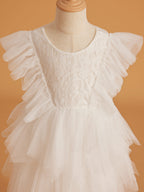 Vestido corto/mini de tul y encaje (2003227815) 
